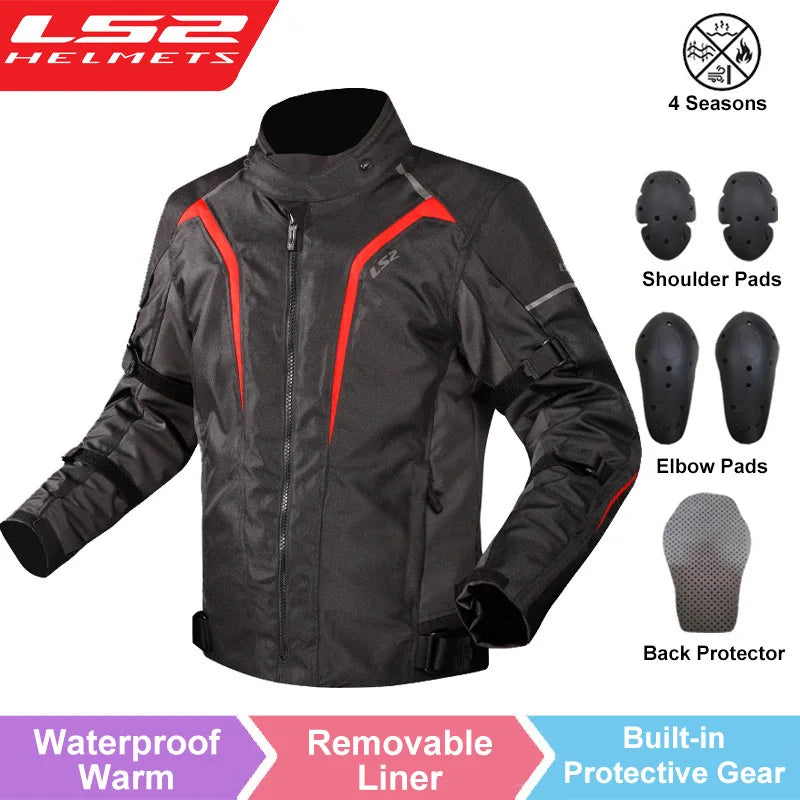 LS2 Original Motorcycle Jacket Winter Warm LS2 SEPANG Motocross Riding Jacket Men Women CE Anti-fall Waterproof Motorbike Jacket