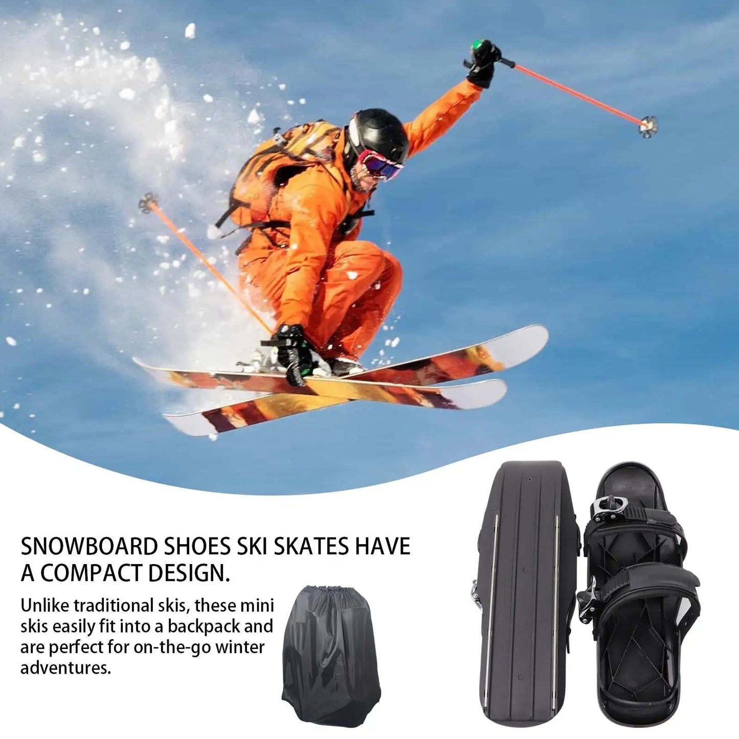 Snowboarding Skates Adjustable Skiing Snowshoe for Women Breathable Winter Snowshoes for Cold Weather Practice Travel Men Adults