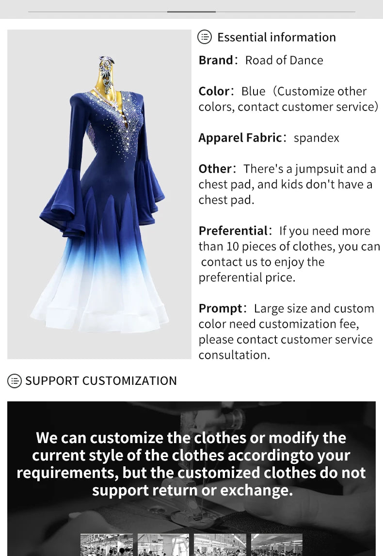 2026 Girls Prom Dancewear New Modern Dance Dress Waltz Competition Costume Wedding Party Suit Valsa Women Ballroom Stage Clothes