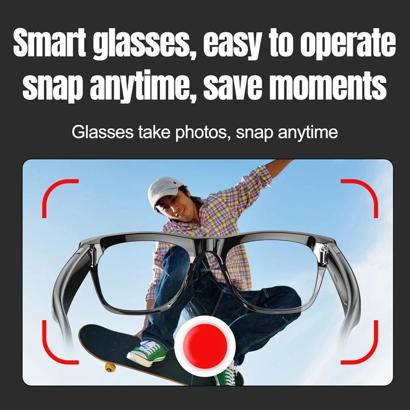 6K HD AI Smart Glasses Photochromic Multifunction Bluetooth Calling Voice Assistant Music Player Translate Camera Glasses 2025