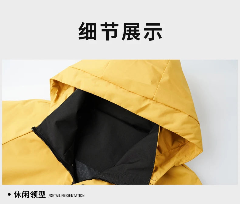 Top Grade Waterproof Designer Men Outdoor Jacket Soft Shell Autumn Windbreaker Casual Sports Coats Detachable Cap Outwear