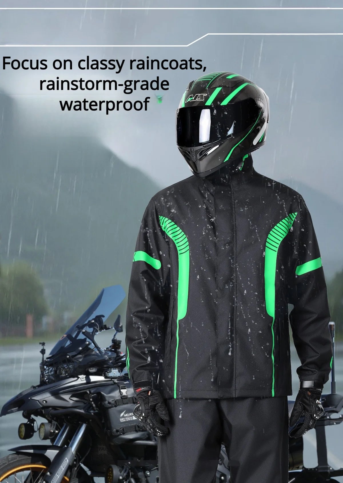 2026 New Model Motorcycle Raincoat Suit  Raincoat Set For Motorcycle Riding Clothing Against Heavy Rain Reflective Raincoat
