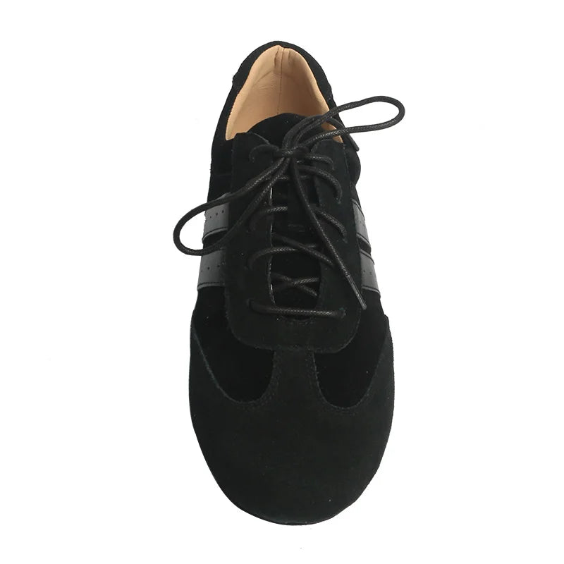 Venus lure Lightweight Dance Sneakers Men Leather Black Suede Sole Unisex Dance Shoes Practice Indoor Shoes for Dancing