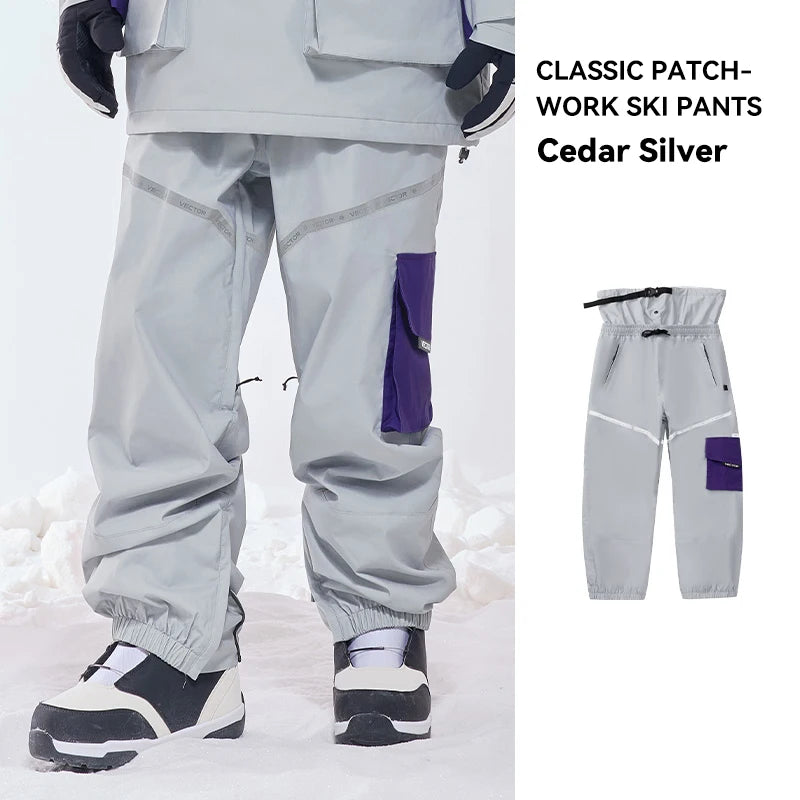 Winter Ski Pants Women Outdoor High Quality Windproof Waterproof Warm Snow Trousers Winter Ski Snowboarding Pants Splicing beam