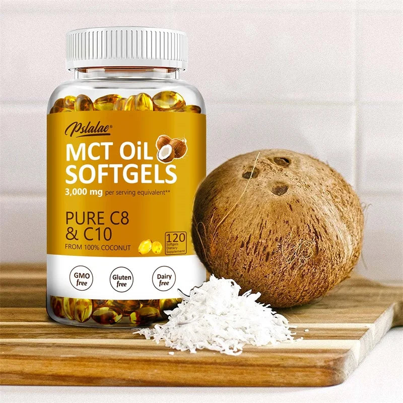 MCT Oil Softgels - Supports Energy and Mental Clarity, Fat Burning, Appetite Suppressant, Improves Digestion