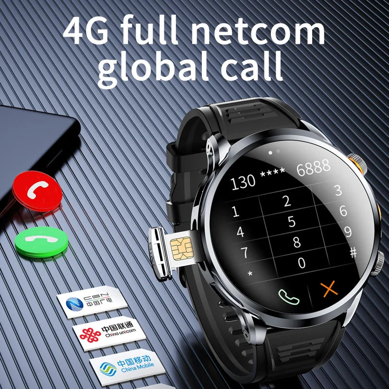 16+256GB Android H18 Smartwatch 4G LTE 1100Mah Battery Play Store Heart Rate 1.95 inch Spherical screen Smart Watch Men GPS WIFI