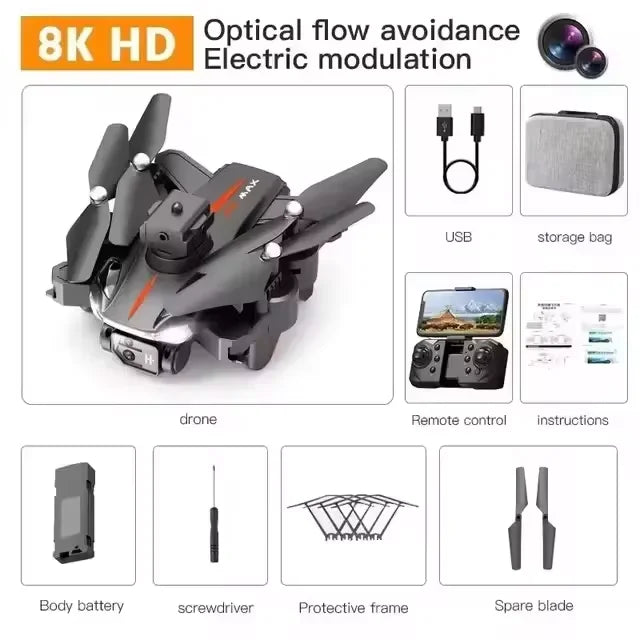 New P11 Max GPS Drone 8K HD 5G Professional Aerial Photography Dual Camera Obstacle Avoidanc Brushless Quadrotor 20000M 2026