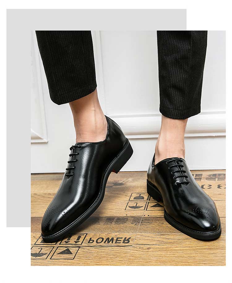 New Red Sole Brogue Shoes Men Black Business Mens Formal Shoes Lace-up Round Toe Spring/Autumn