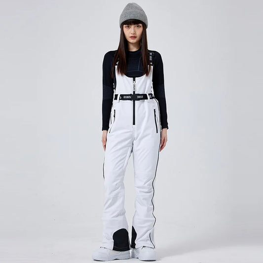 MUTUSNOW Winter Breathable Women's Ski Strap Pants Windproof Waterproof Snowboarding Trousers Outdoor Female Slim Ski Pants