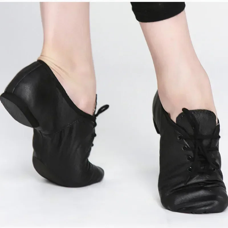 New Professional Jazz Dance Shoe Boot Women Men Kids Lace Up Dancing Sneakers Leather Athletic Shoes