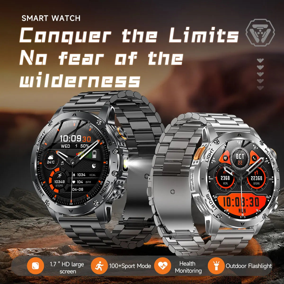 2025 Men 1.7-inch AMOLED Screen Smart Watch 1000mAh Battery Heart Rate Bluetooth Call NFC GPS Tracker Sports Fitness Watches New
