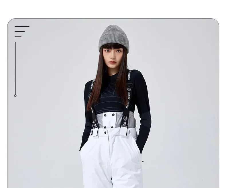 Outdoor Skiing Trousers Women Men's Ski Pants Winter Thickened Windproof Waterproof Warm 2025 Snowboarding Snow Strap Pants