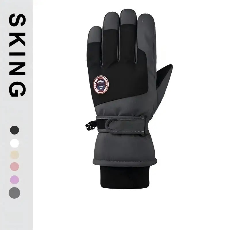 Winter ski gloves for men and women waterproof windproof warmth thickened anti-slip touch screen riding driving gloves