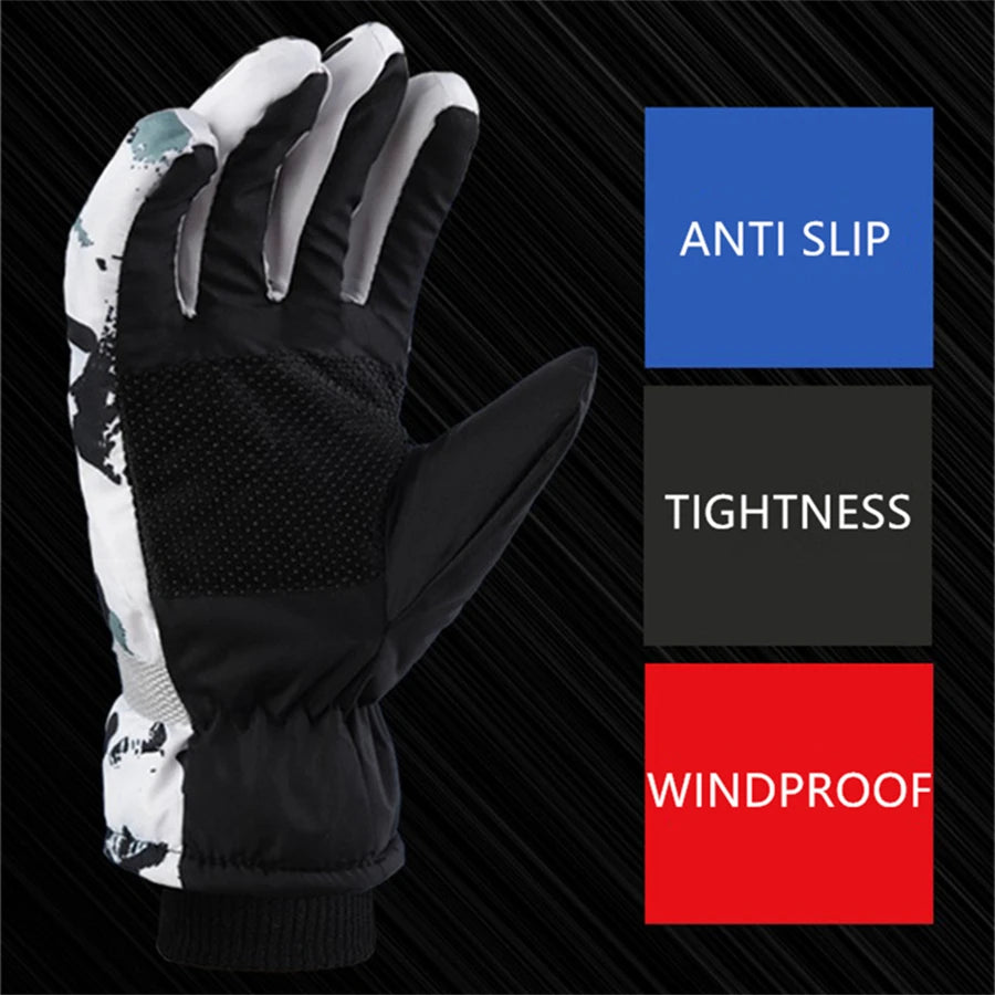 Winter Snow Ski Gloves Unisex Non-slip Touch Screen Waterproof Motorcycle Cycling Skiing Fleece Warm Sports Snowboard Glove