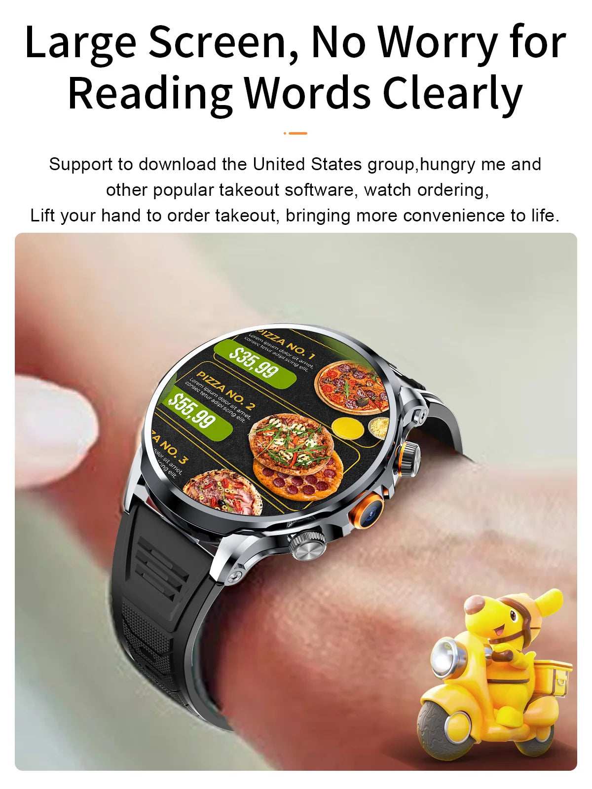 16+256GB Android H18 Smartwatch 4G LTE 1100Mah Battery Play Store Heart Rate 1.95 inch Spherical screen Smart Watch Men GPS WIFI