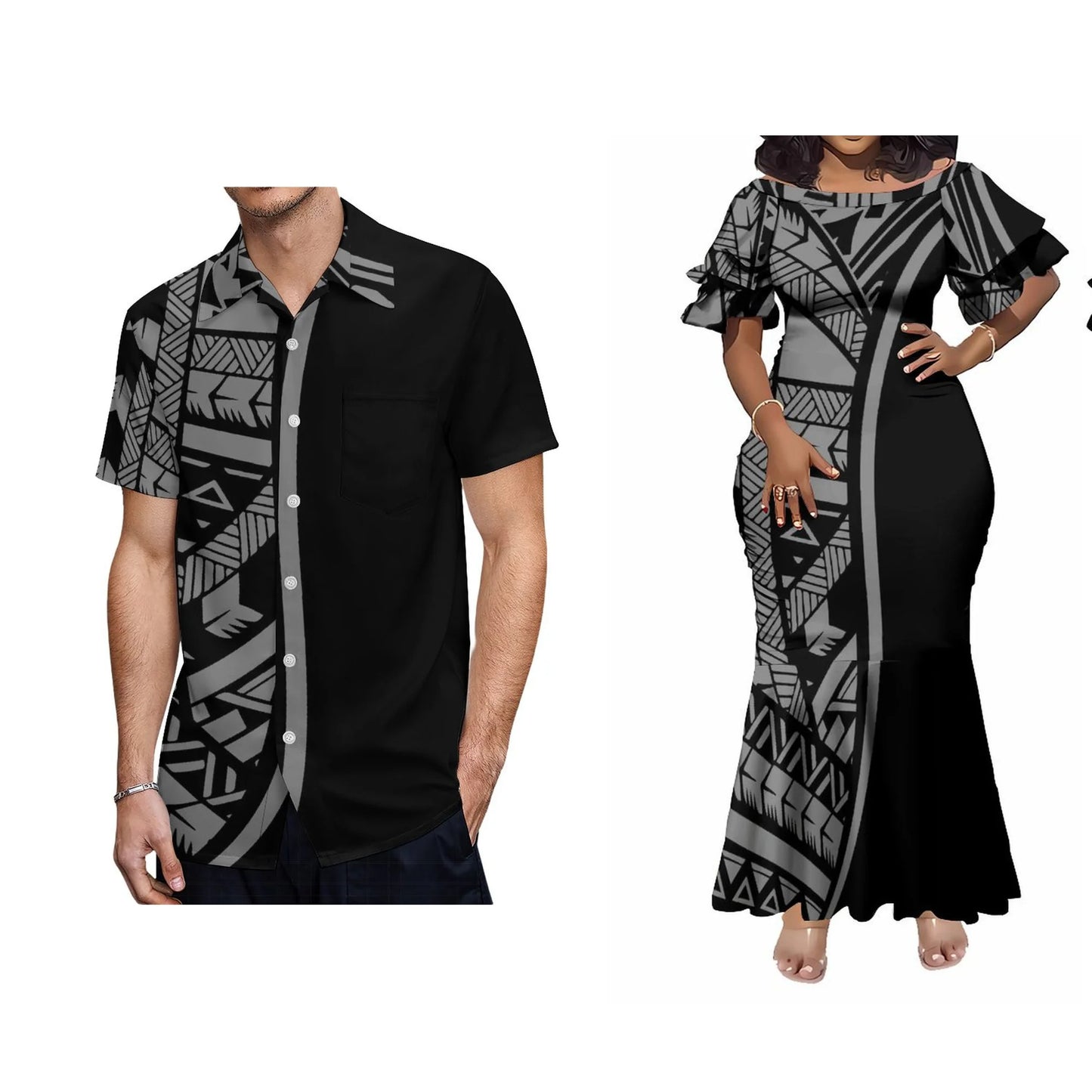 Factory Wholesale Custom Boat Neck Double Flare Sleeve Long Fishtail Ladies Dress Women Elegant Mermaid Evening Party Dress