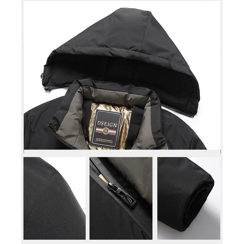 Outdoor Hooded Parka Men's Winter Jacket Windbreak Camping Hiking Ski Snow Jacket Men Winter Jacket for Men Luxury Hood Outwear