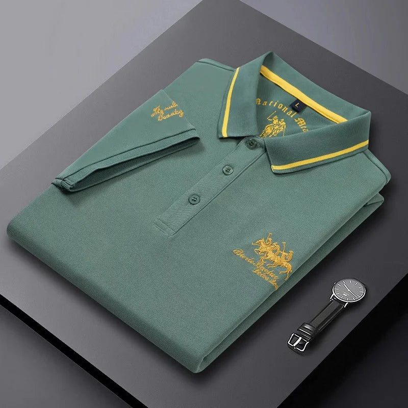 Summer Mens Short Sleeve Embroidered Polo Shirts Breathable Lightweight Shirt Luxury Top Casual Lapel T-shirt Men T Shirt Homme