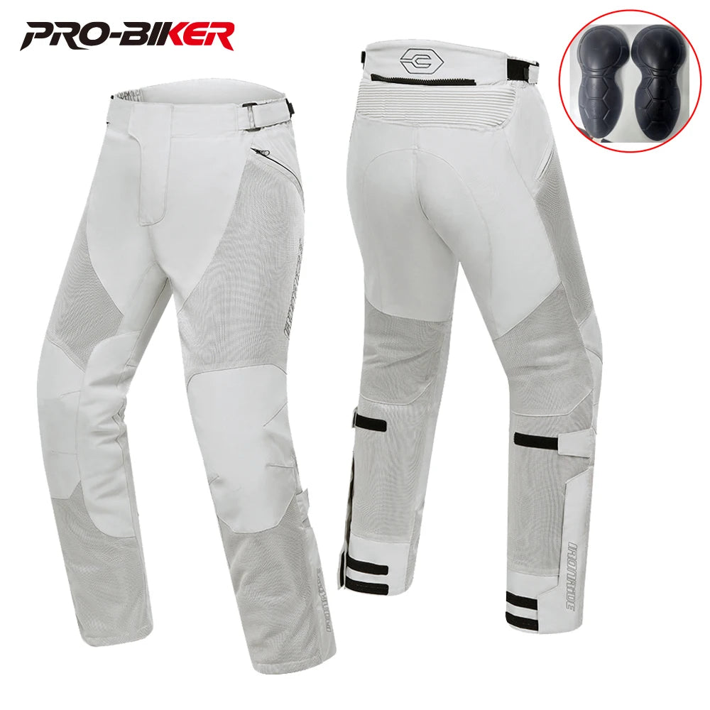 Summer Motorcycle Pants Man Mesh Lightweight Breathable Outdoor Motorbike Riding Pants With Protective Gear Motocross Pants