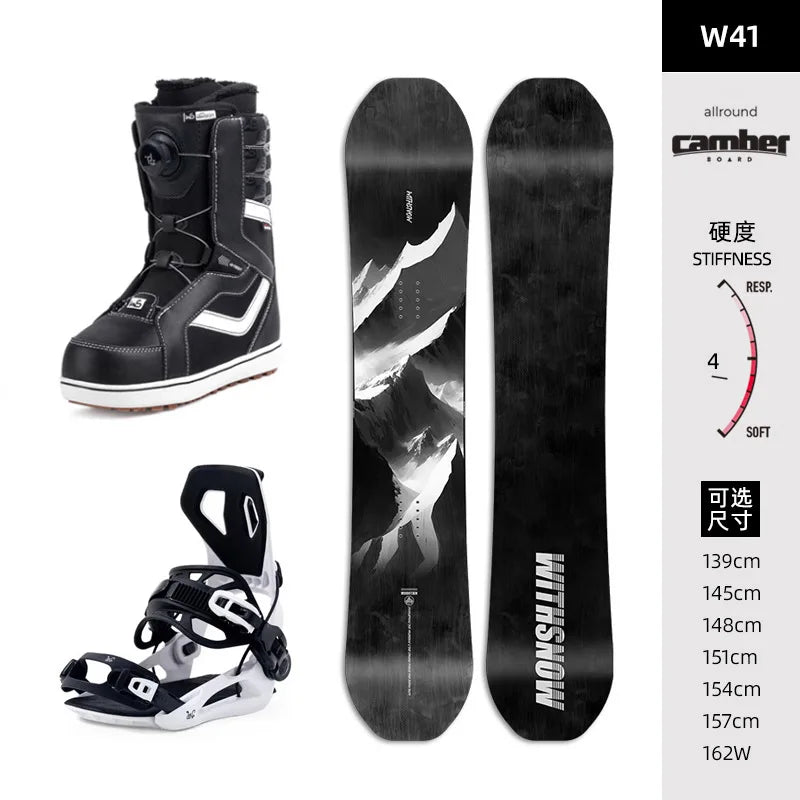 Snowboard set full set, adult, fast wear retainer, snowboard shoes all-round board