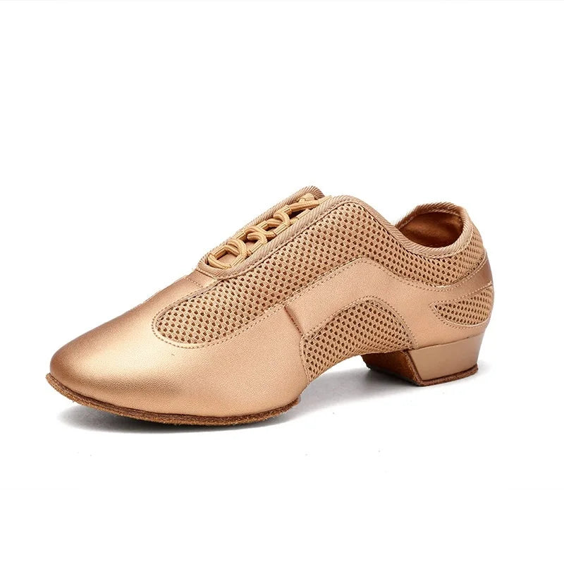 Latin Dance Shoes Adult Men Women Skin Tone Patent Leather Professional Soft Teacher Shoes Square Dance Shoes Ballroom Big Size