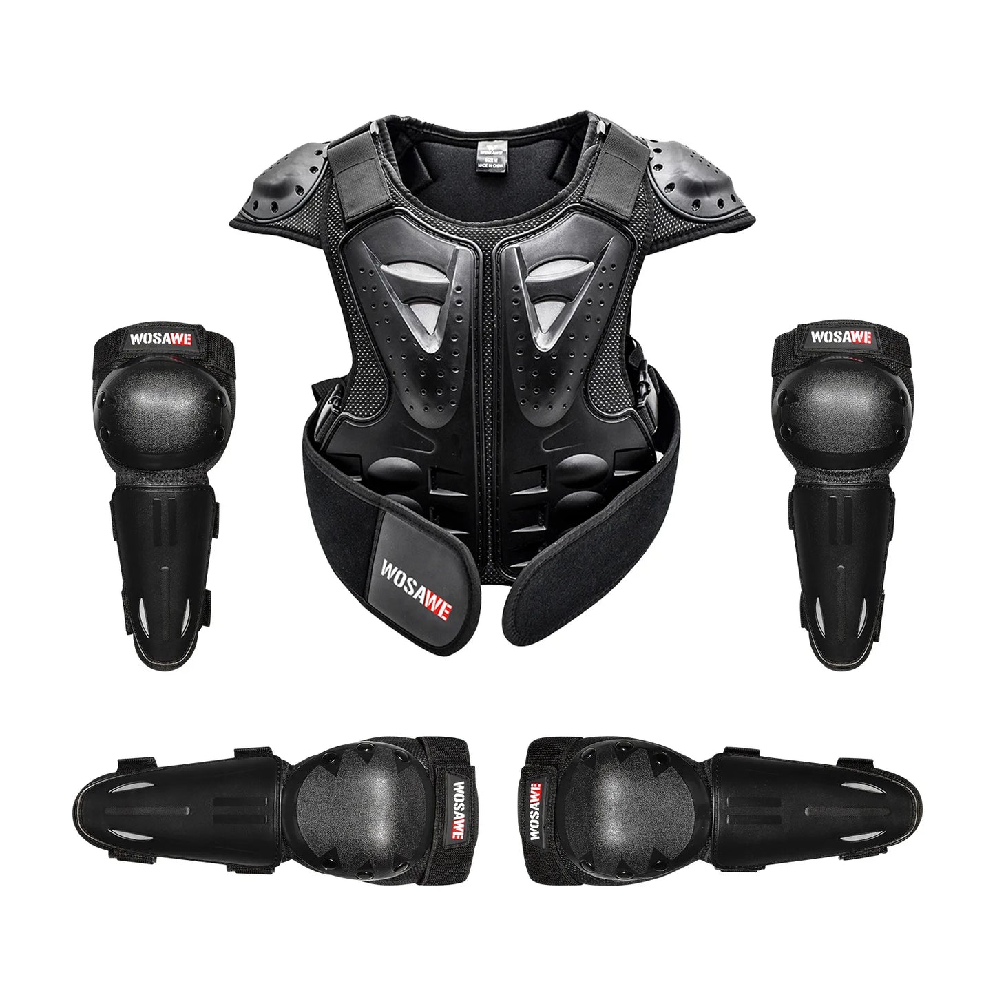 WOSAWE Children's Armor Jacket Spine Chest Protection Equipment Motocross Skateboard Moto Jacket Motorcycle Gear Moto Kids Armor