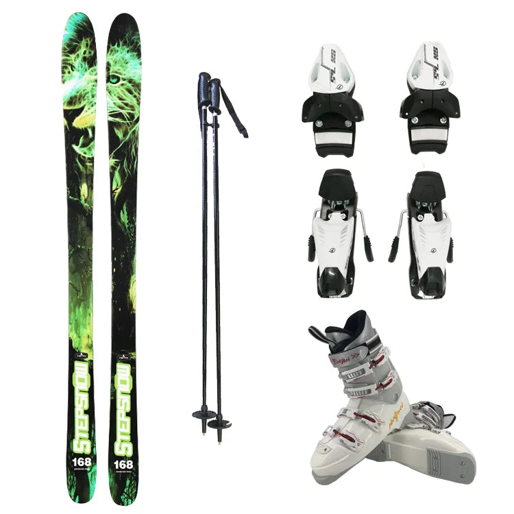 Carbon Skis Set Snow Binding Snow Boots Shoes High Quality Normal Norml Ski Adult Speed Ski