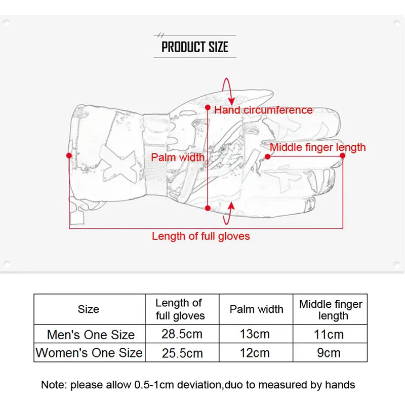 Winter Snow Ski Gloves Unisex Non-slip Touch Screen Waterproof Motorcycle Cycling Skiing Fleece Warm Sports Snowboard Glove