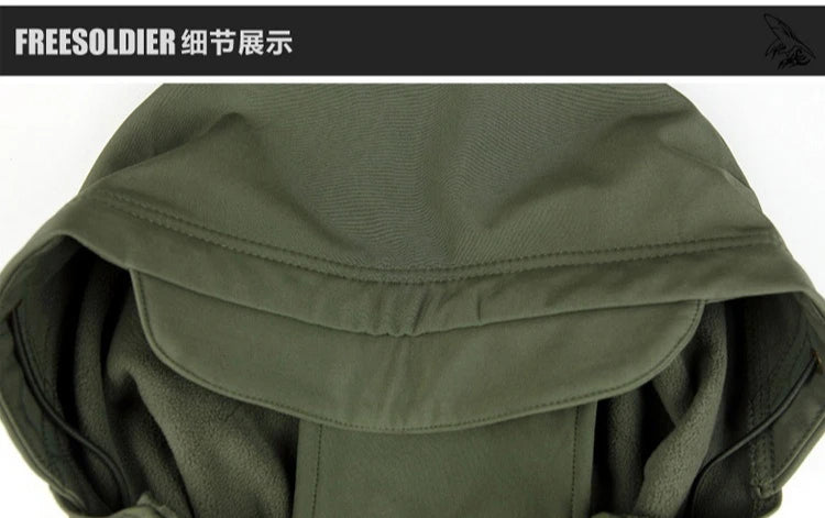 Skin Soft Shell Jacket Men's Winter Waterproof and Windproof Jacket Velvet Warm Cycling Mountaineering Ski Jacket Camouflage