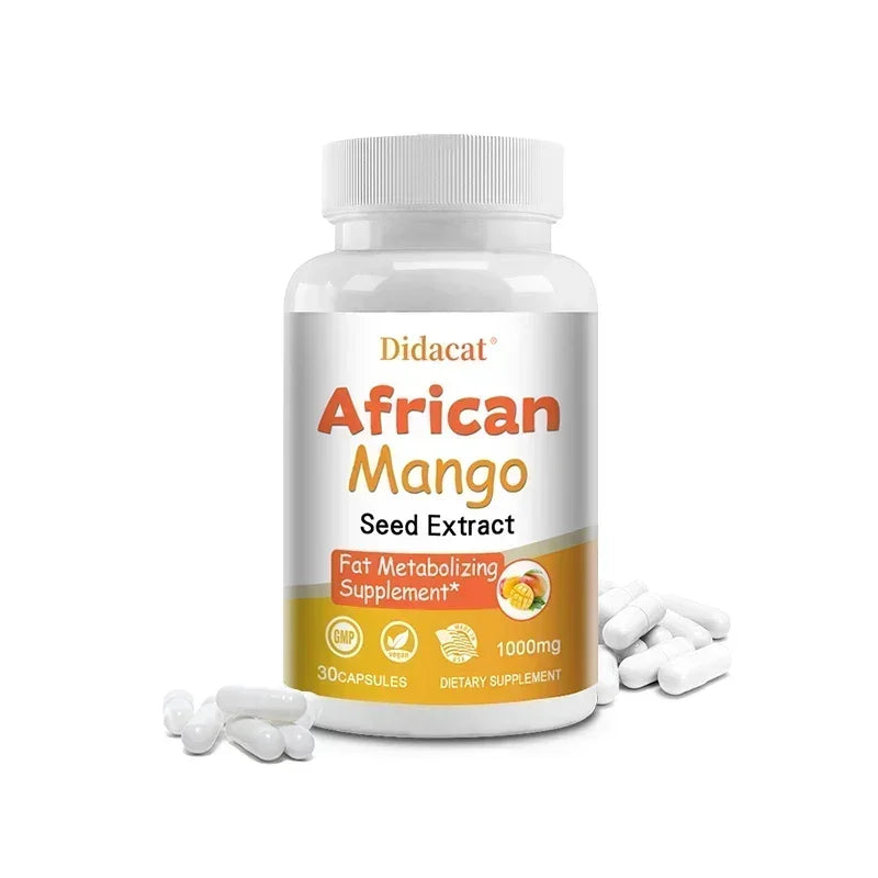 African Mango Capsules - Powerful Metabolism, Appetite Suppressant, Immune System Health, Fat Burning Capsules, Non-GMO