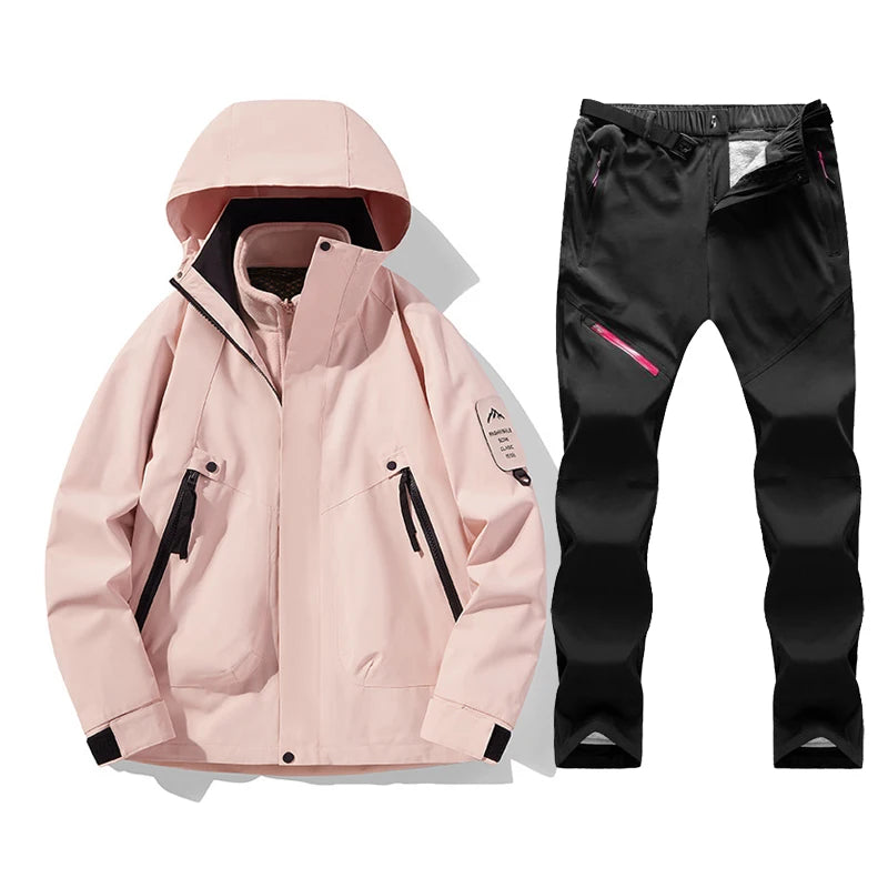 Ski Suit Women Winter Warm Windproof Waterproof Ski Jacket Ski Pants Female Outdoor Sports Snow Coat Trousers Snowboard Wear