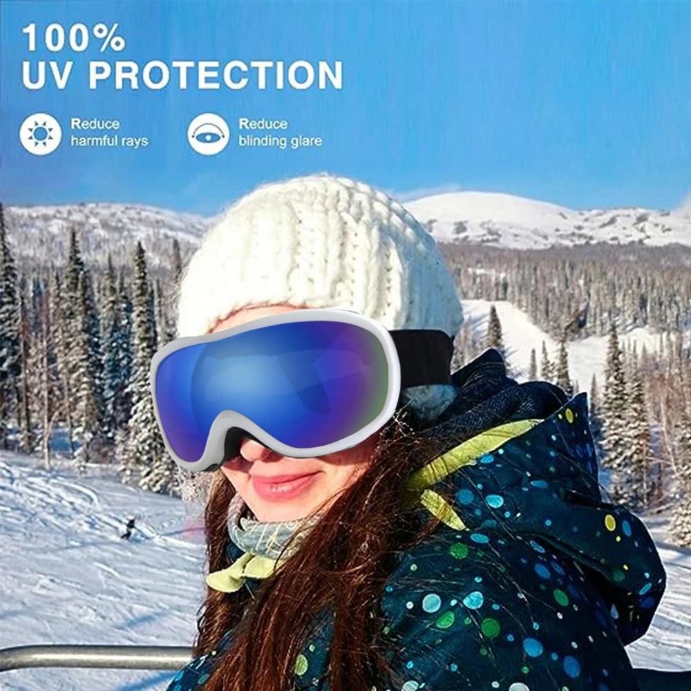 BOLLFO Snowboard Goggles Dual Lens Anti-Fog UV400 Ski Goggles for Men Women TPU OTG Skiing Snowmobile Glasses for Adult Youth