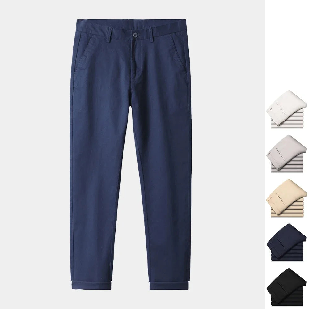 98% Cotton Men's Chinos & Casual Pants, Khaki Pants, Loose Straight , Streetwear Men ,Twill Pants,  Tall Men STRAIGHT Trousers