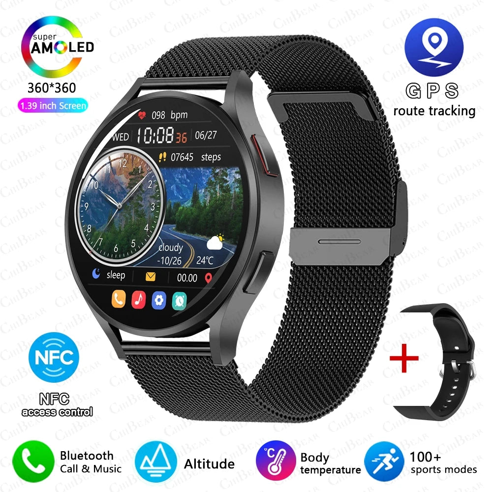 2025 New Bluetooth Call Smart Watch 6 Classic Men AMOLED HD Screen AI Voice Assistant Bluetooth Call NFC GPS Smartwatch Women