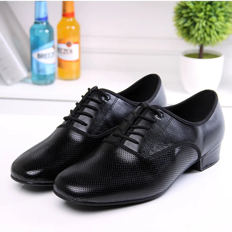 Leather Men Dance Shoes Sports Square Shoe for Men Adult Soft Dance Latin Shoes Modern Waltz Male Sneakers Increase