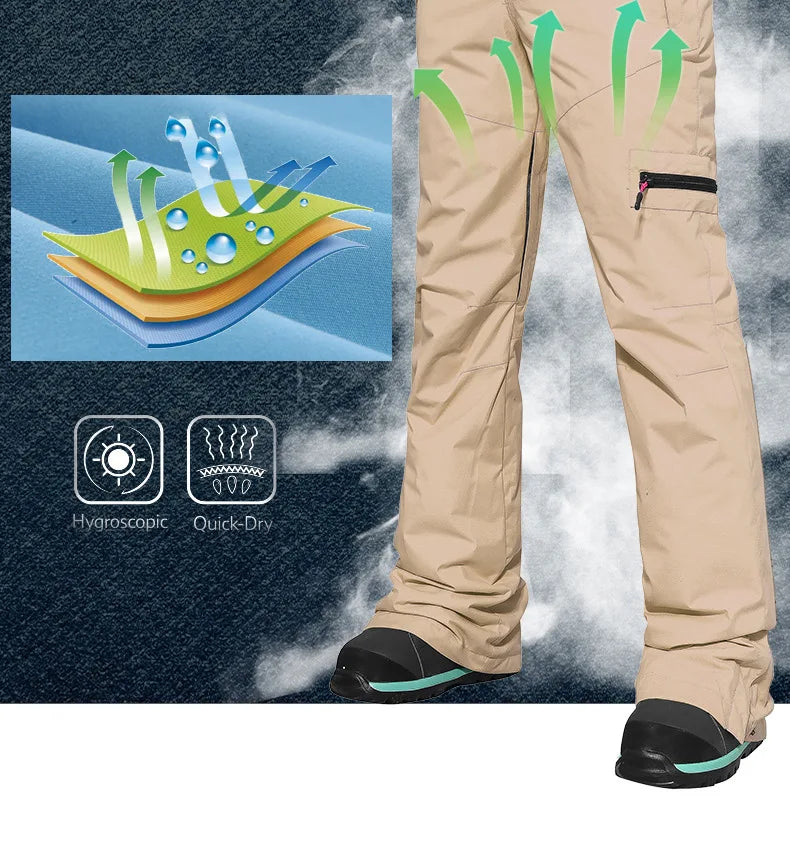 Skinny Snowboard Ski Pants Women's and Men's Snow Pants Waterproof Wind Warm Snow Pants Slim Ski Suit