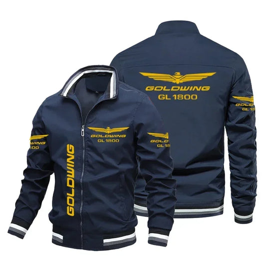 Honda Motorcycle Gold Wing GL1800 Print Jacket Biker Racing Team Custom Bomber Jacket Oversized Windbreaker Honda Men Clothing