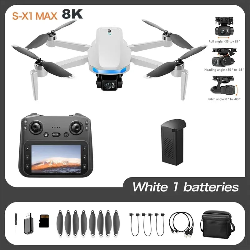 For Xiaomi GPS S-X1 Drone Three-axis gimbal 8K Professional HD Camera WIFI 5G Brushless FPV Obstacle Avoidance Quadcopter Dron