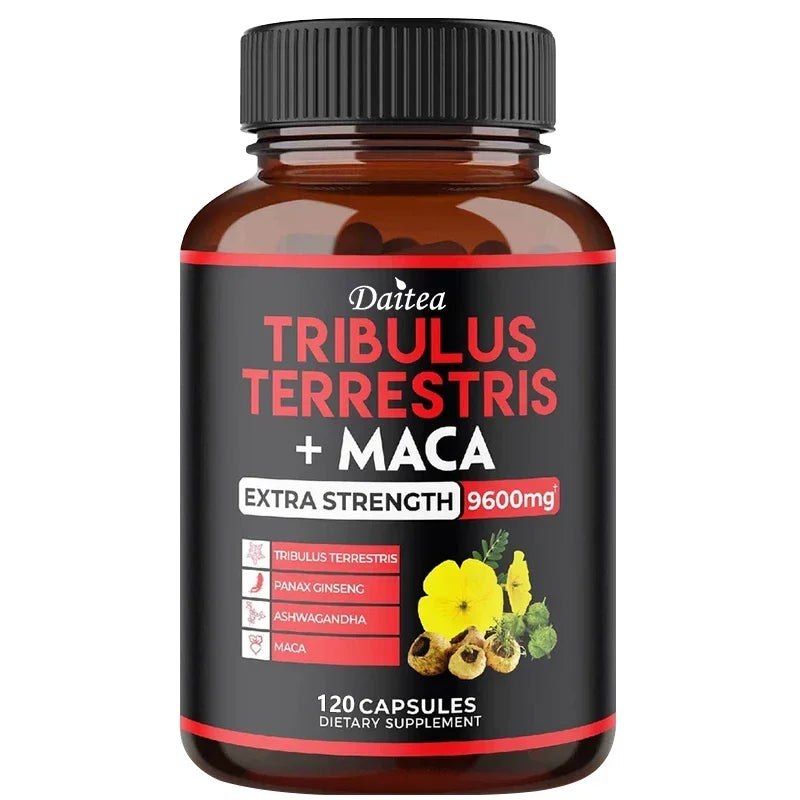 Daitea Tribulus + Maca Extract Capsules - Extra Strength 9600 Mg - Energy, Endurance & Natural Energy Non-GMO