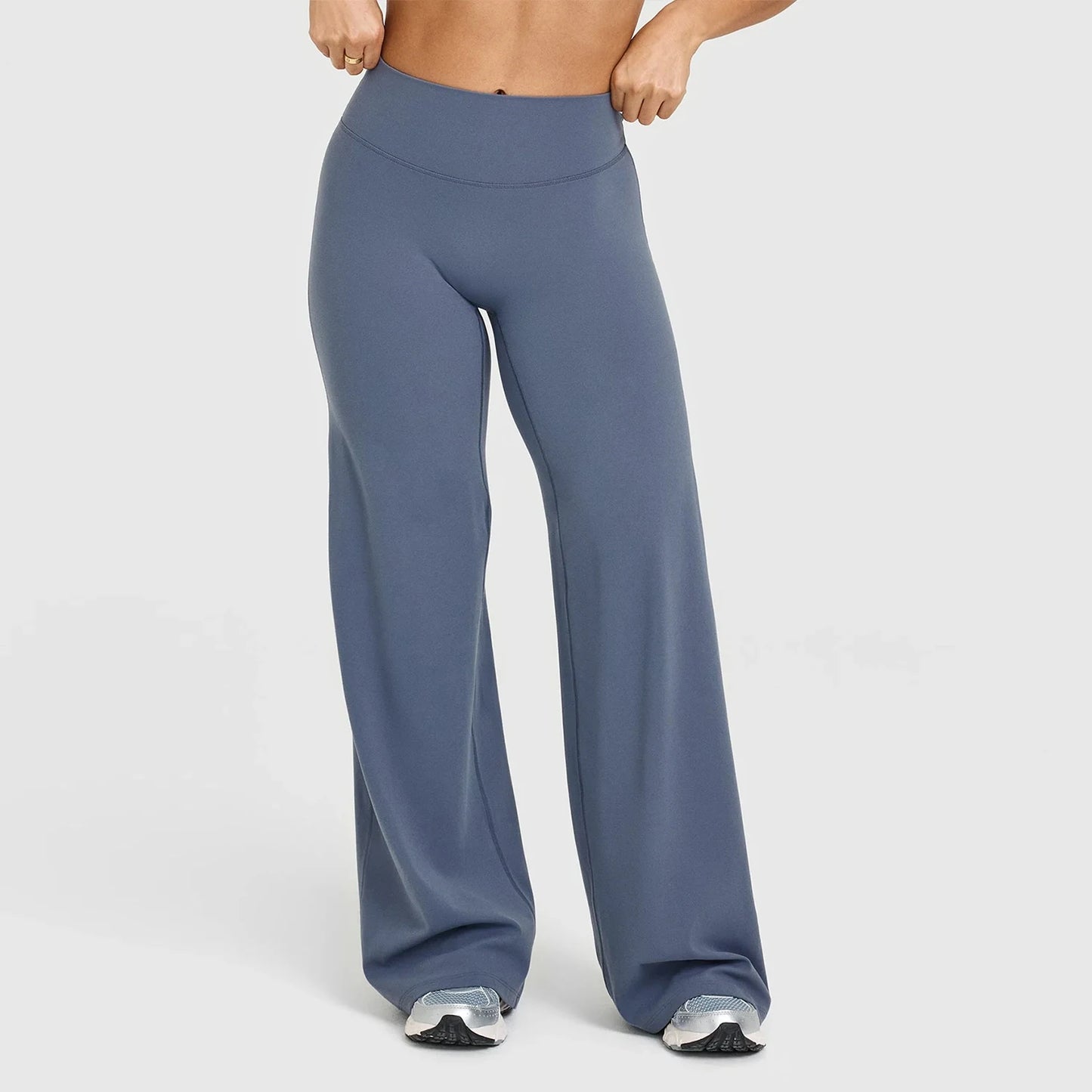 Hearuisavy Women Straight-Leg Sports Pants Gym Clothing Naked Feeling Compression Wide Leg Yoga Leggings Pilates Fitness Tights