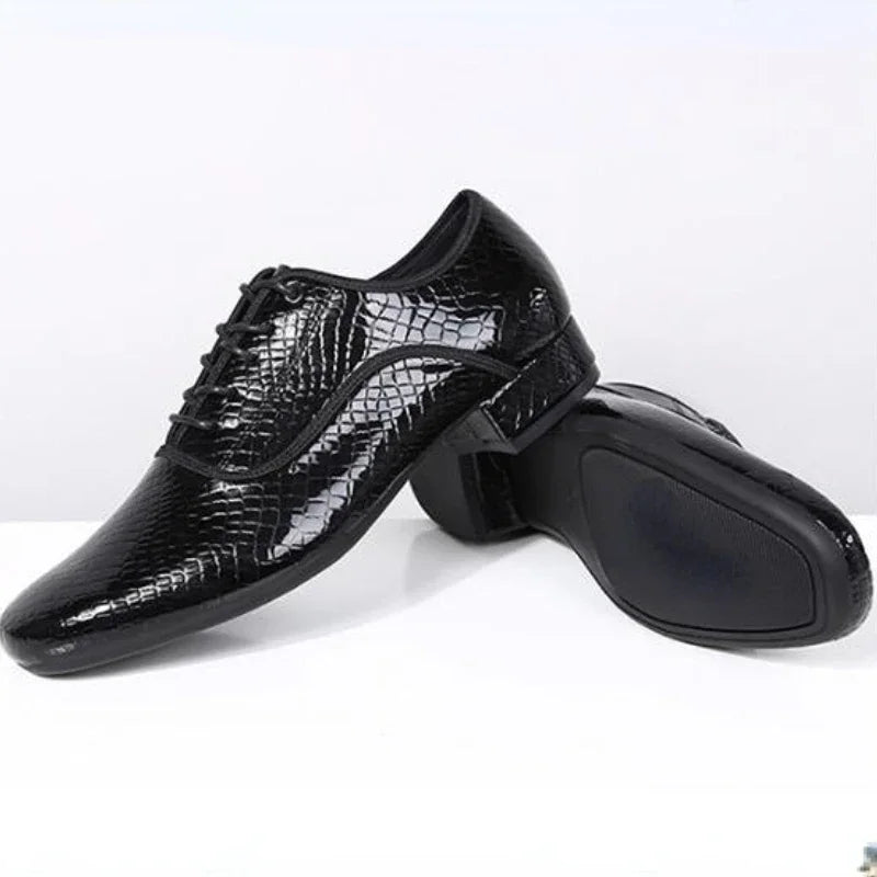 XIHAHA New Fashion Style Men's Latin Dance Shoes Leather Ballroom Tango Male Latin Dancing Shoe for Man Boy Sneaker Jazz Shoes