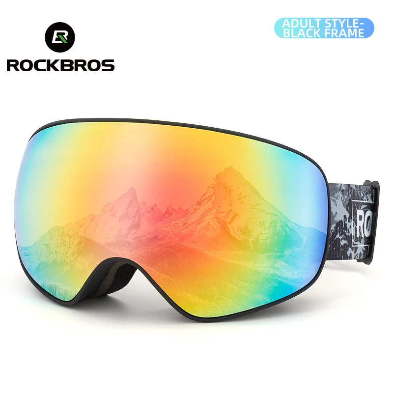 ROCKBROS Skiing Snowboarding Eyewear Goggles for Adult / Child Windproof Anti-fog Snow Ski Glasses Winter Sports Accessories