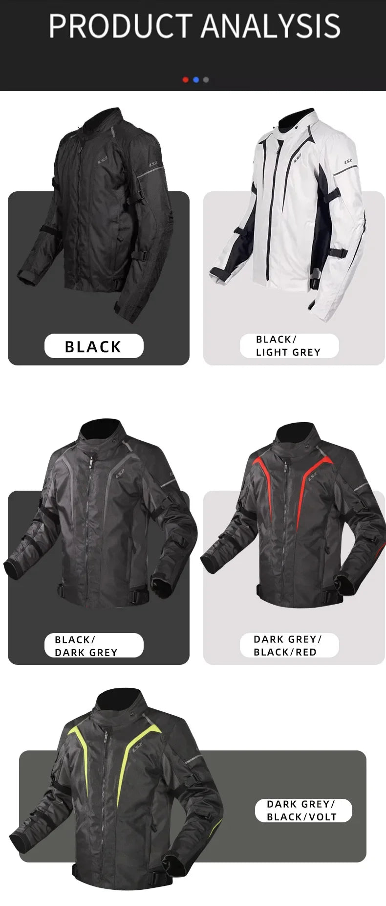 LS2 Original Motorcycle Jacket Winter Warm LS2 SEPANG Motocross Riding Jacket Men Women CE Anti-fall Waterproof Motorbike Jacket