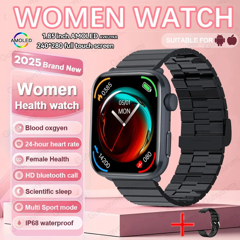 2025 New Women Men AI Smart Diagnosis Watch HRV+PPG Blood Pressure Heart Rate Health Monitor IP68 NFC Fashion Sports Smartwatchs