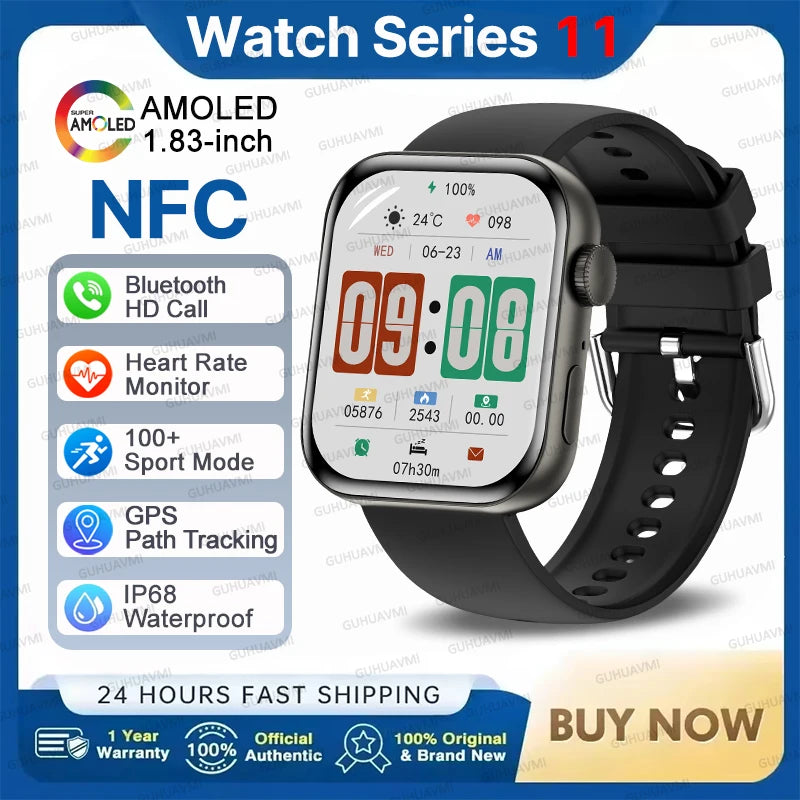 2026 New For iOS Watch Series 11 Smart Watch Ultra HD AMOLED GPS NFC Heart Rate IP68 Waterproof Sport Fitness Call Smartbracelet