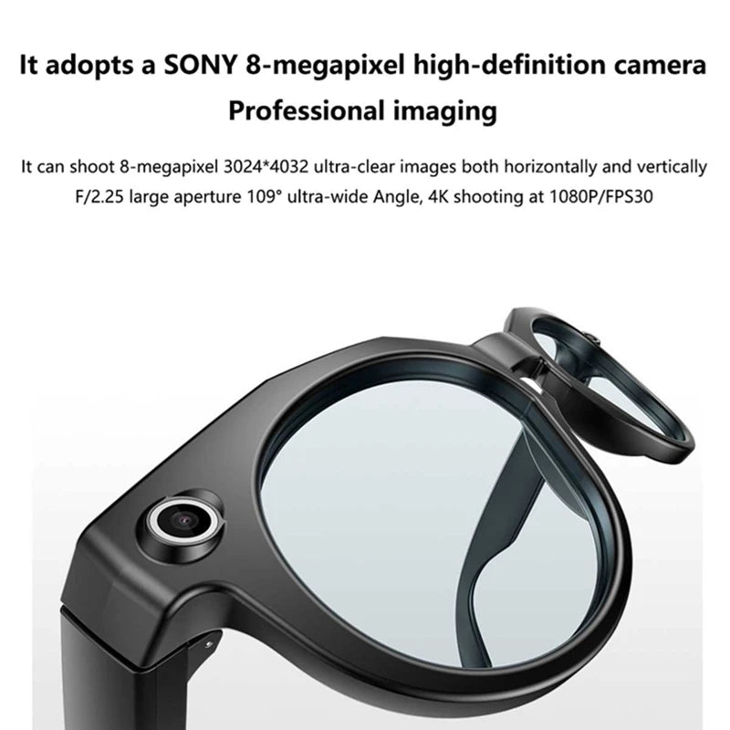 Lenovo 8K HD Smart Glasses Bluetooth music listening Voice Assistant Control 800MP Camera Bluetooth Call Translation Sunglasses