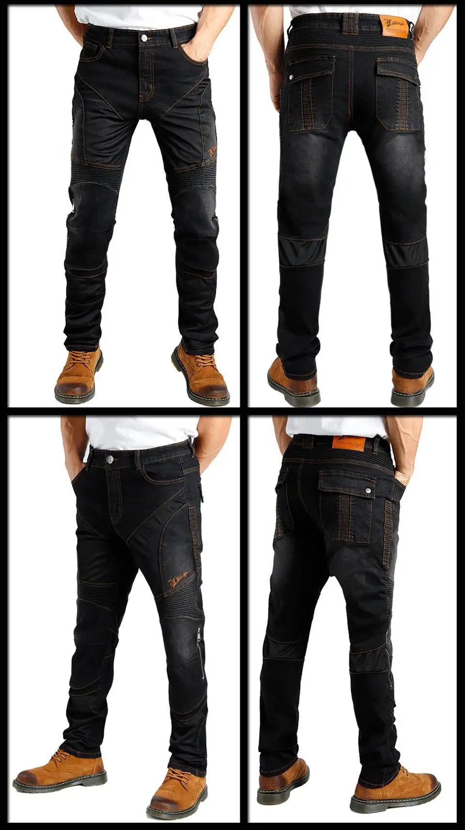Men Summer Motorcycle Jeans Blue Mesh Protective Riding Pants Black Motocross Gear Motorbike Trousers