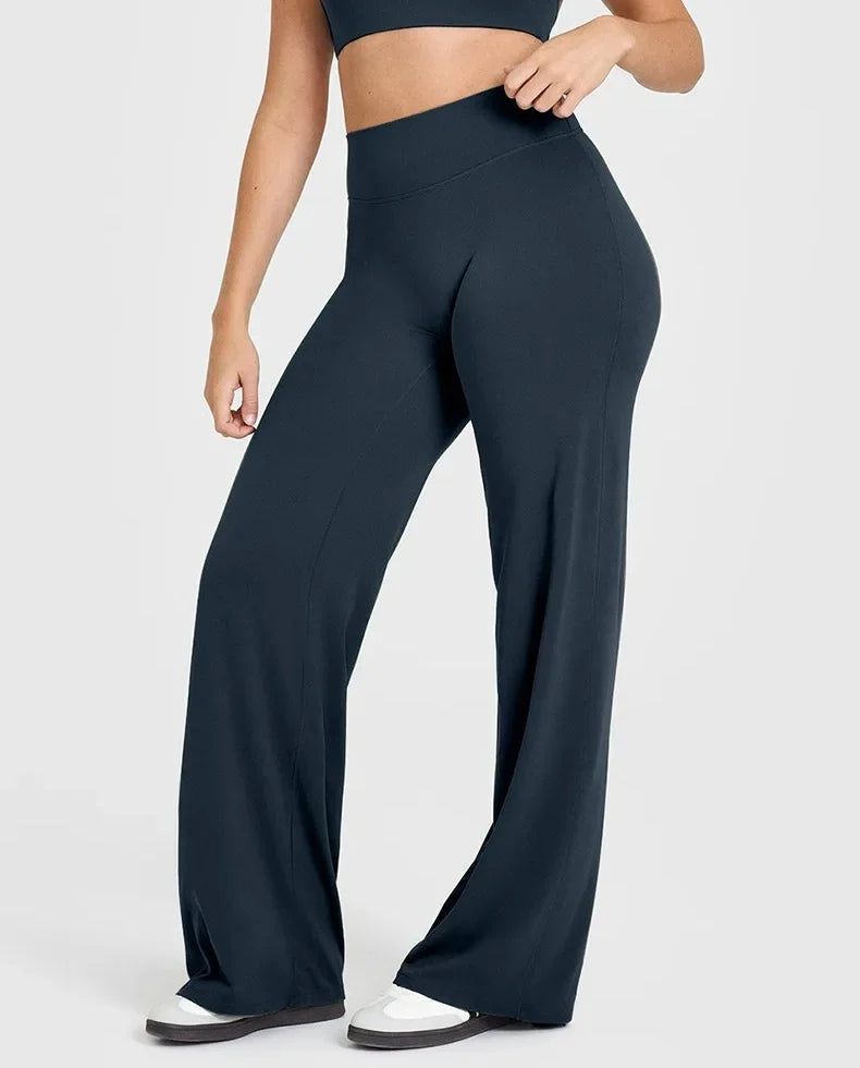 STOUREG Sport Trousers Straight-Leg Pants Ultra Soft Butter Fabric Women's Mid-Waist Yoga Pants GYM Naked Feel Pilates Running