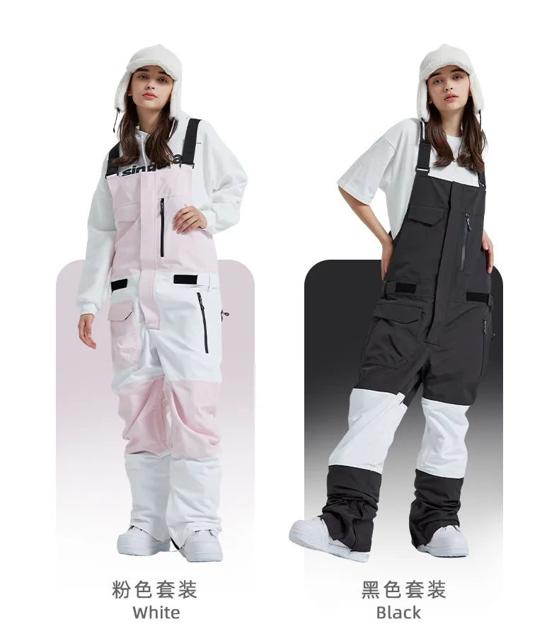 MUTUSNOW 2025 New Winter Women's and Men's Ski Strap Pants Windproof Waterproof Snowboarding Pants Outdoor Snowboard Overalls