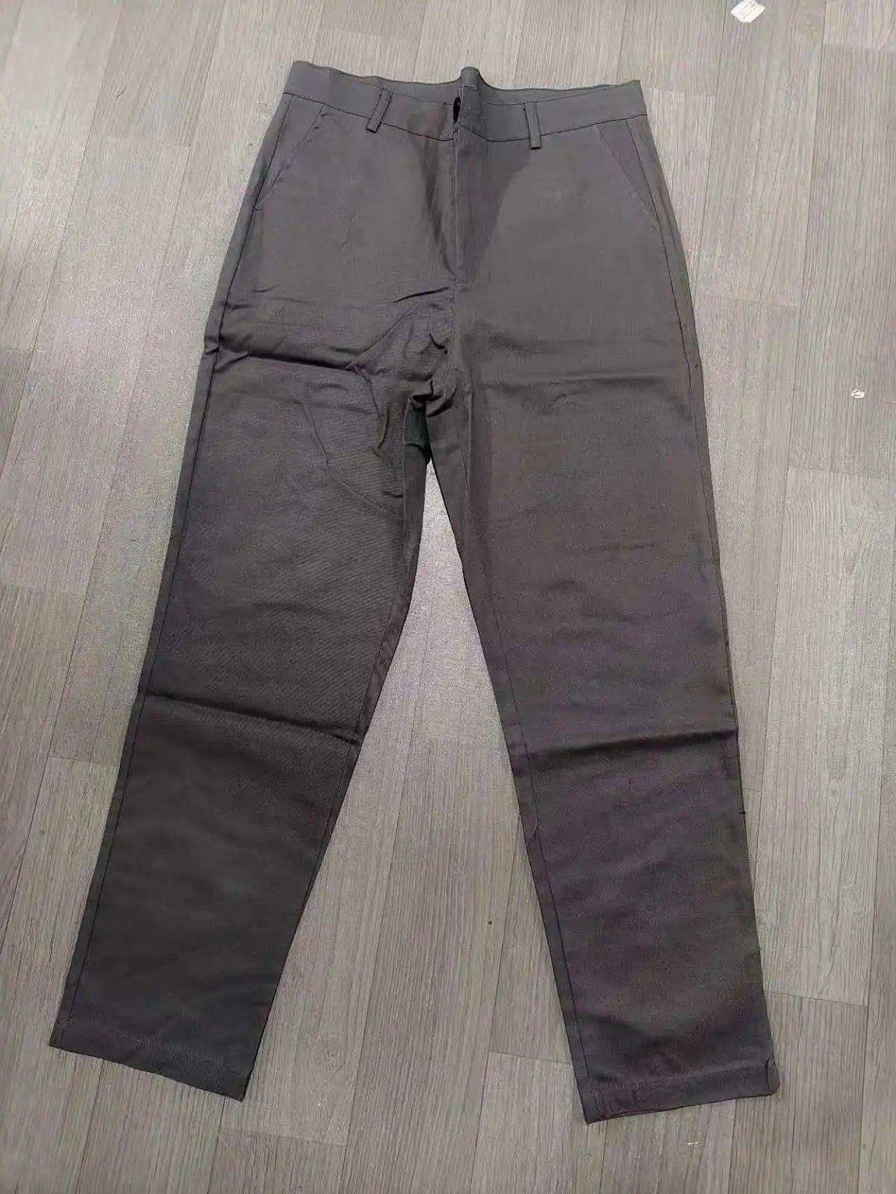 Men's Solid-color Slim-fit Pants with Front Pockets and Zippers for Business Casual Wear with Tapered Bottom Pants Men